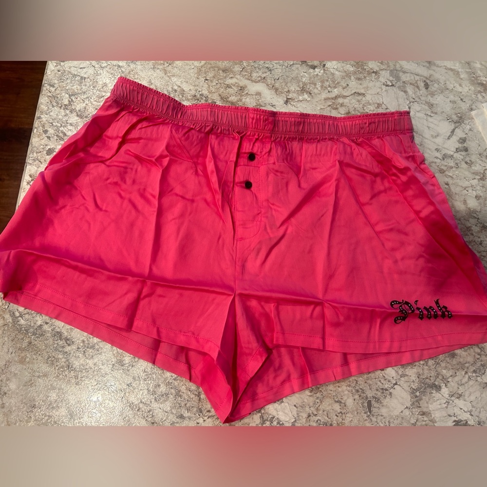 VS PINK Bling Pajama Shorts Halloween Logo Large NWT
